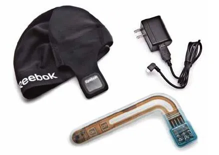 The CheckLight contains a tri-axial accelerometer and a gyroscope, to measure linear and rotational acceleration, respectively