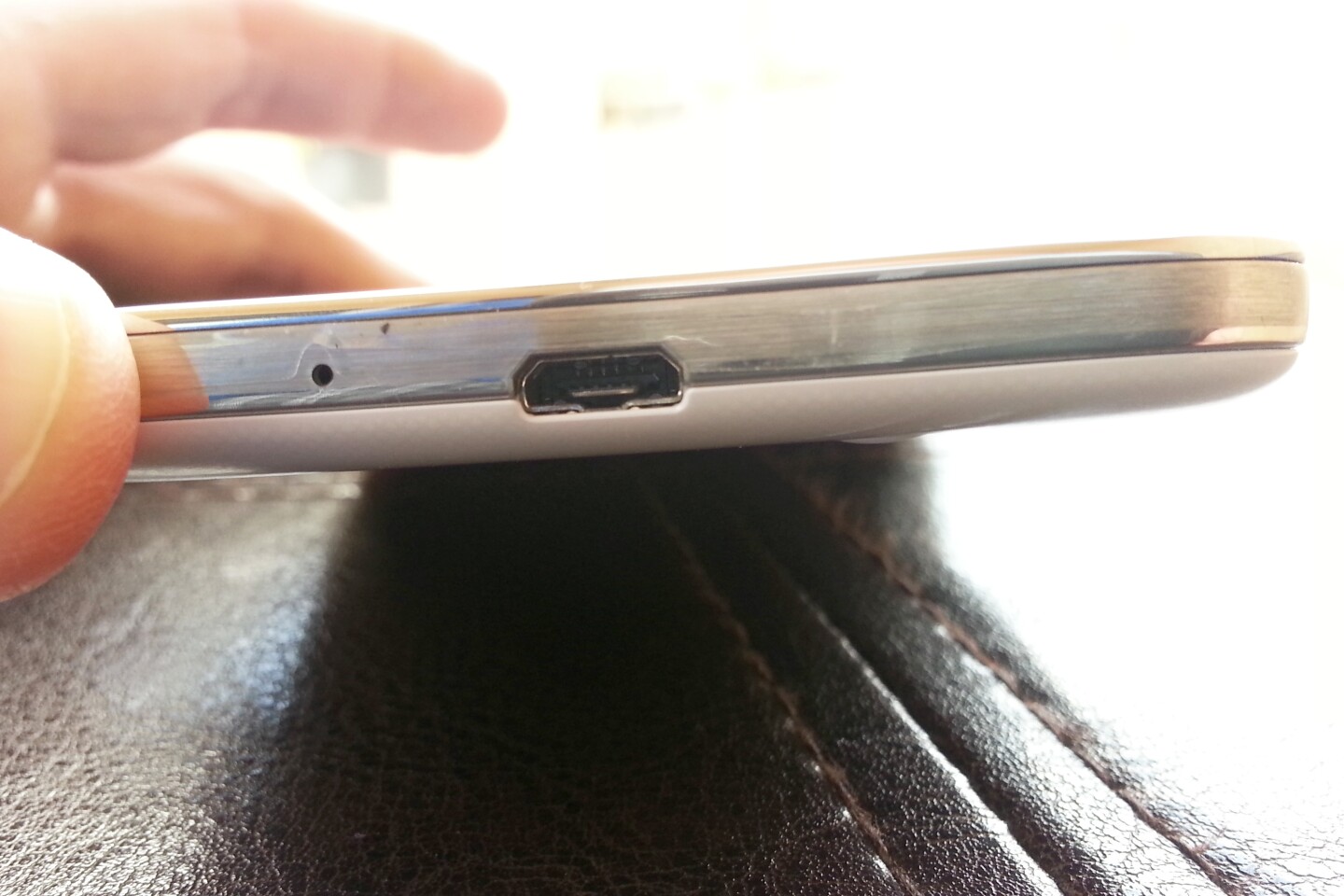 The GS4 has a 2,600 mAh battery that charges through a standard micro USB