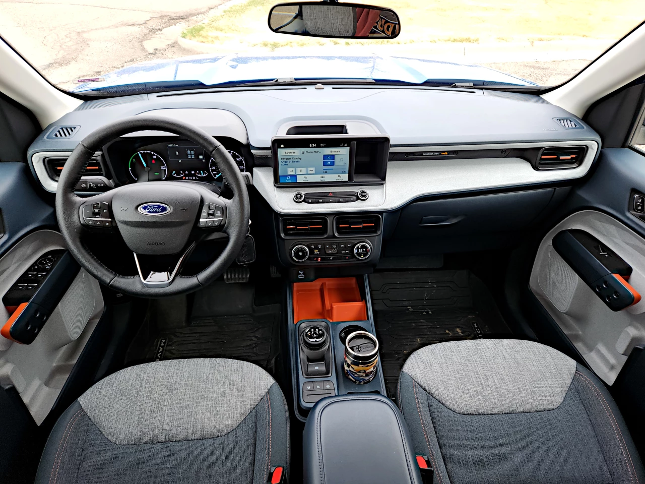 The cabin style of the 2022 Ford Maverick is quirky and shares a lot with the Escape crossover