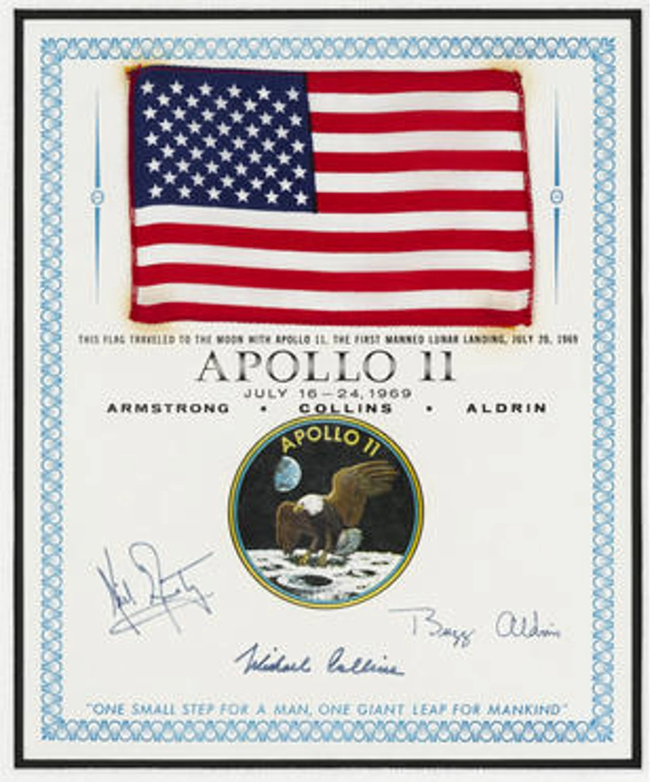 Flag flown on Apollo 11