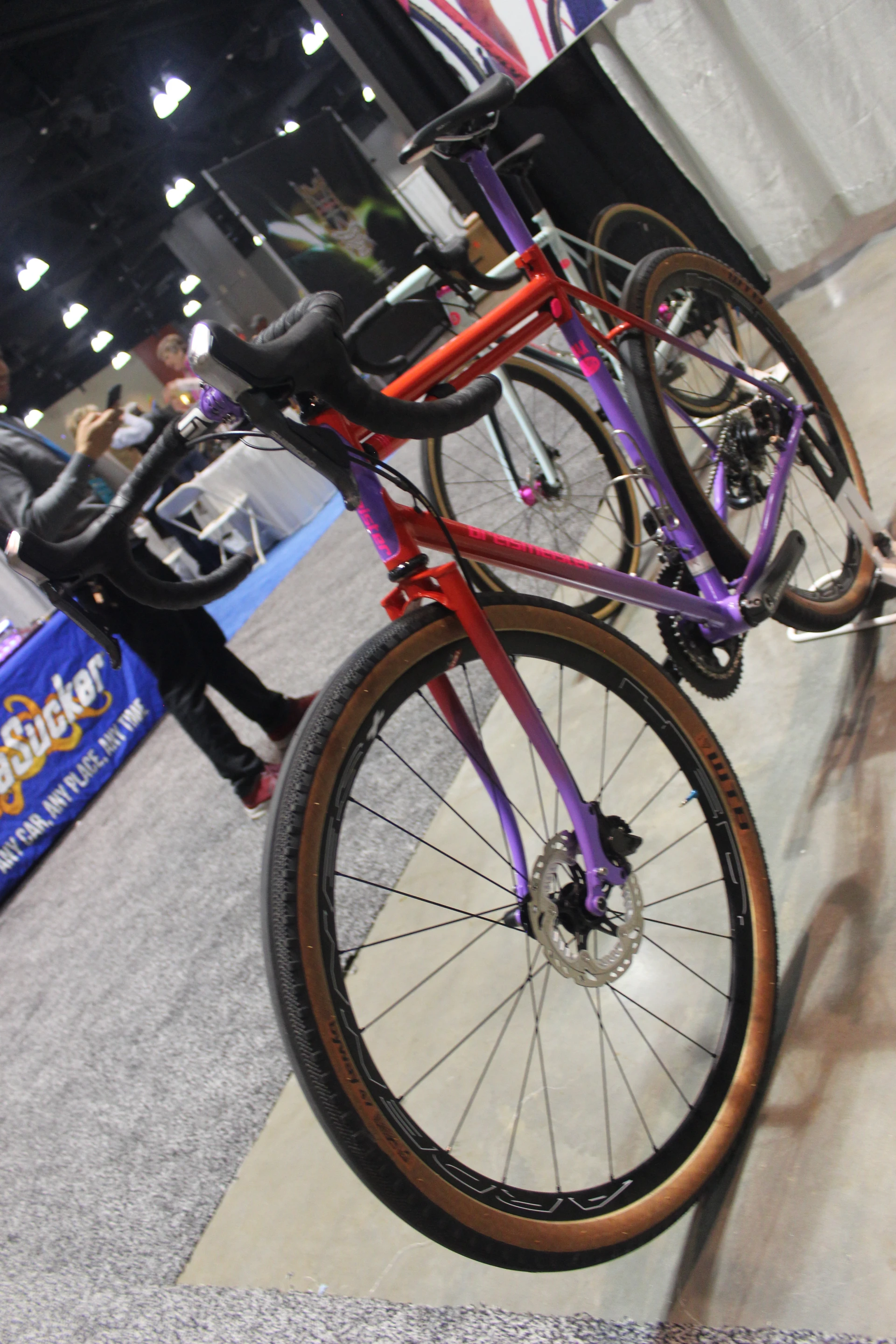 Color-matched pump on this gravel bike from Breismeister Bicycles