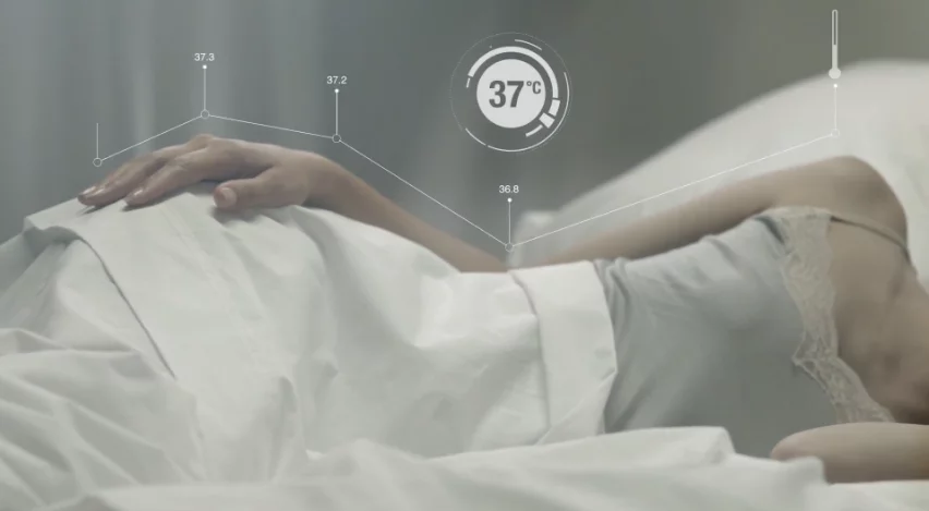 One of the Sleep Art sensors measures temperature