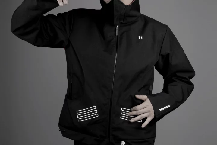 The MJ v01 MIDI Controller Jacket conceals a variety of sensors that sync to iOS and Android devices to create electronic music through the wearer's movements