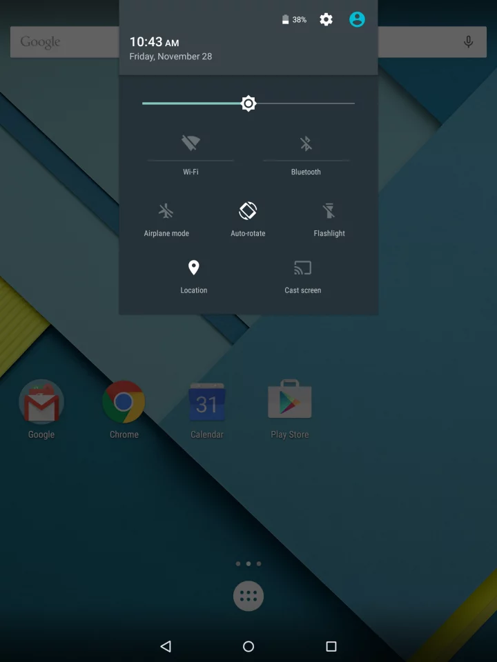 There are new shortcuts to a flashlight and screen Casting