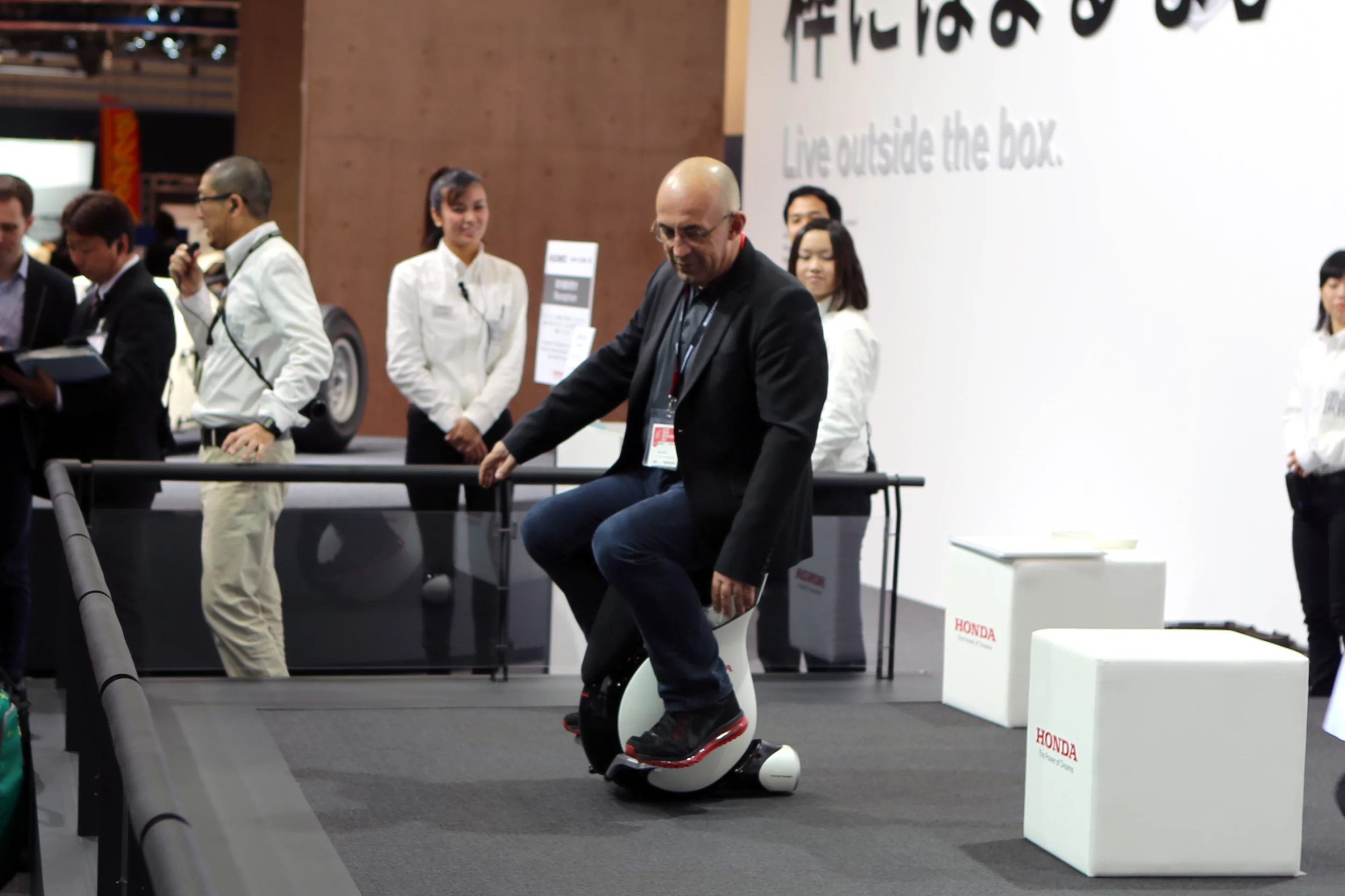 You can't tip it into a corner like a bike because when you lean inwards, the Omni Traction Drive System simply starts moving sideways. Oversteer is much more comfortable. (Photo: Stephen Clemenger / Lets C Design)