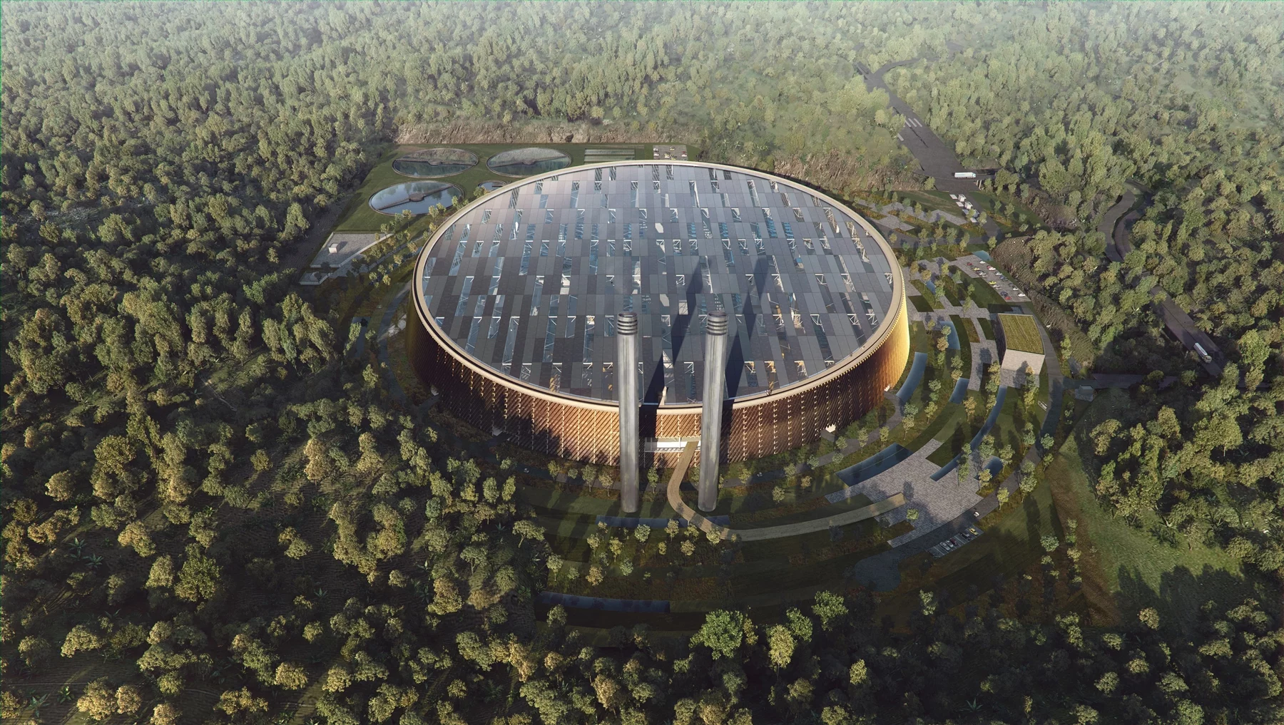 Shenzhen East Waste-to-Energy Plant will feature 44,000 sq m (474,000 sq ft) of photovoltaic panels installed on its 66,000 sq m (710,000 sq ft) roof