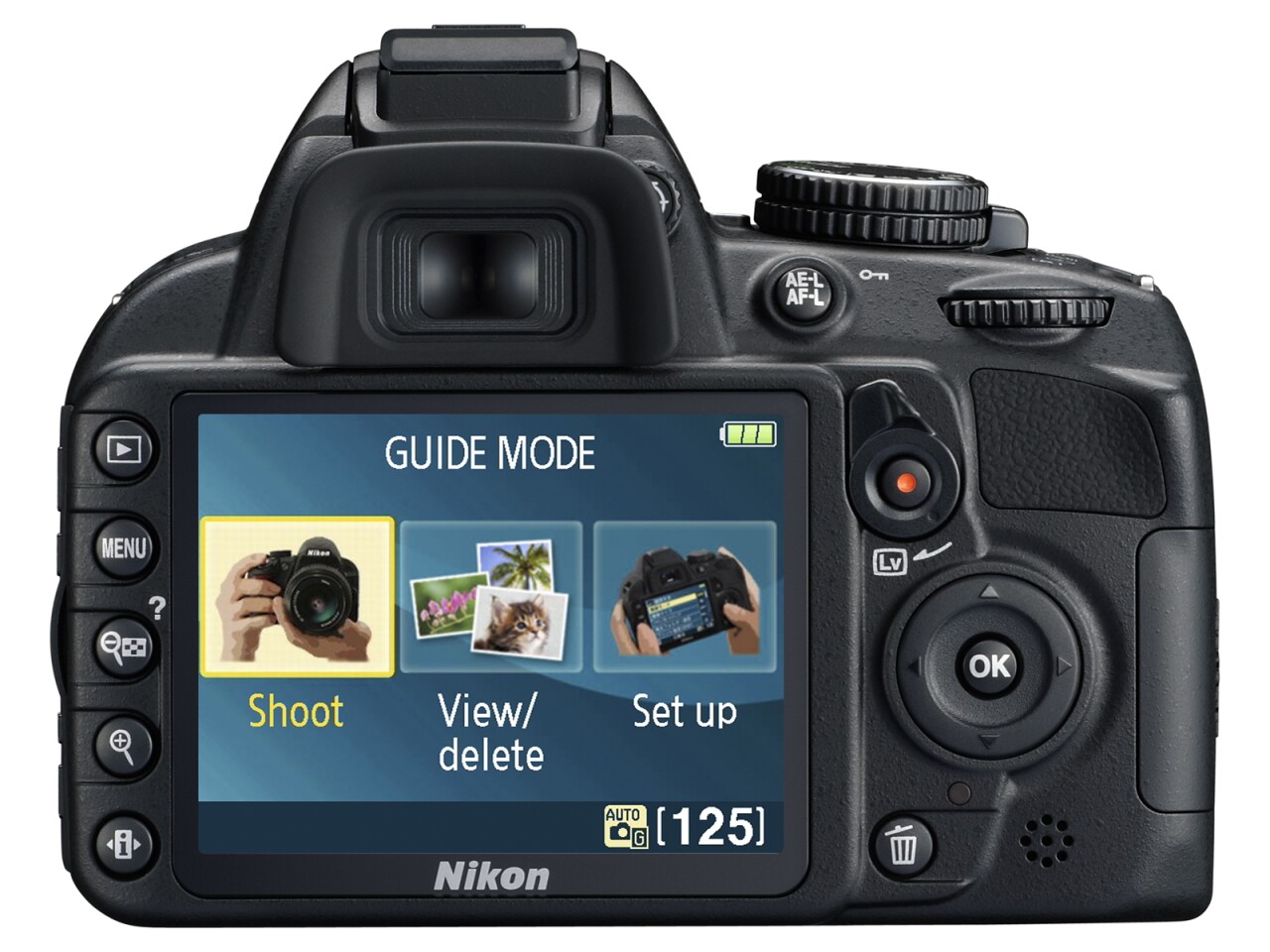 Novices and veterans alike will find the D3100's guide mode a useful tool