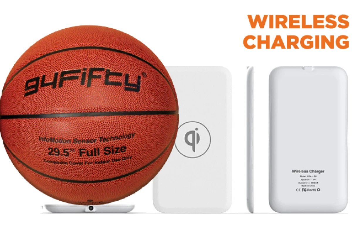 The 49Fifty basketball uses Qi wireless chargind