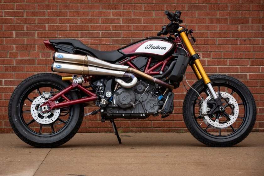 The Indian FTR1200, with S&S shotgun exhausts