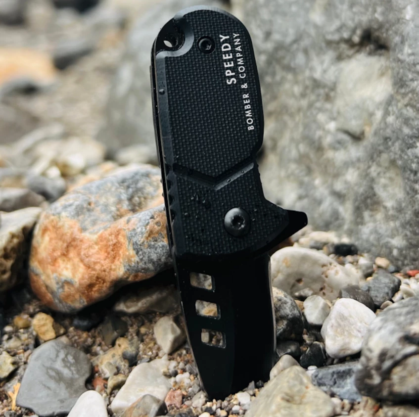 When opened, the new Bomber & Co Speedy is 3.7 inches of tiny cutting fury