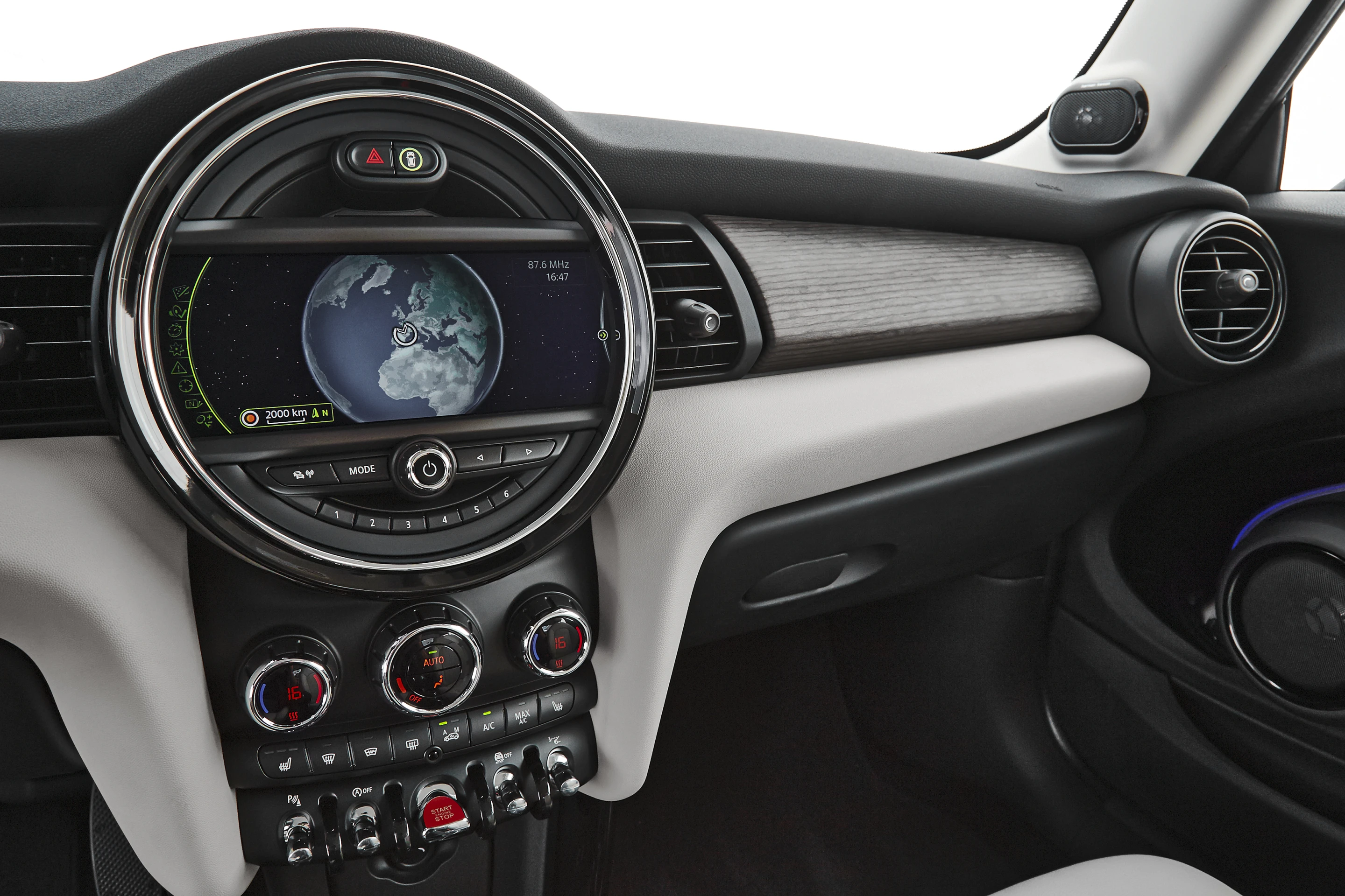 Mini Cooper displaying navigation system