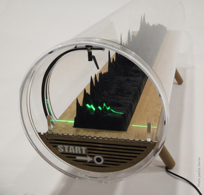A laser light lets viewers know what part of the soundscape they are listening to (Photo: Gilles Azzaro)