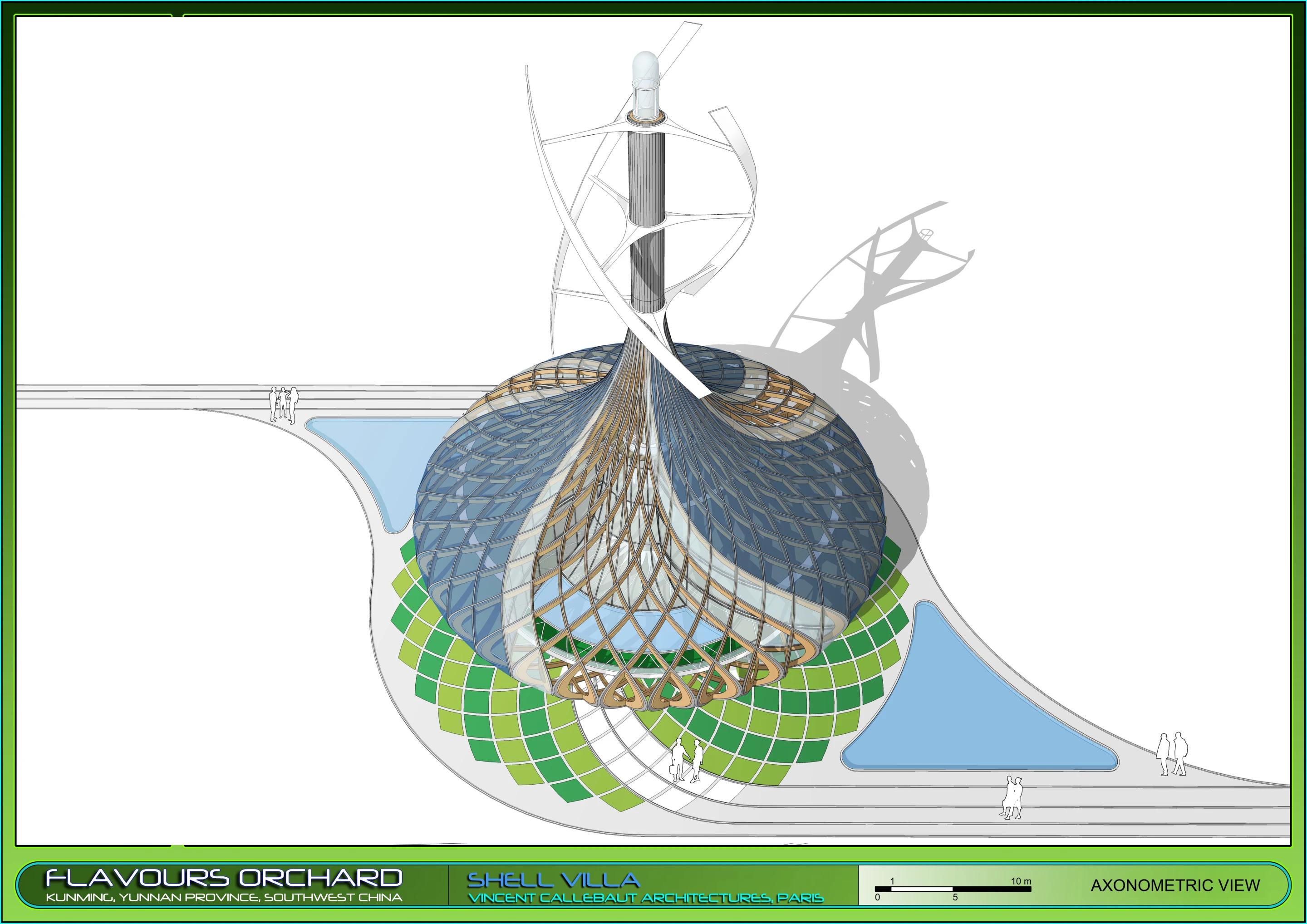 Shell Villa axonometric view 1 (Image: Vincent Callebaut Architectures)