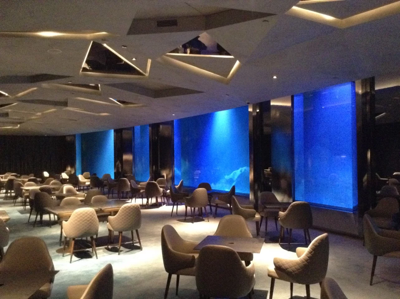 The Shimao Wonderland Intercontinental Hotel features an underwater restaurant