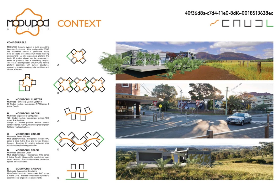 The MODUPOD concept features fast assembly, smart interiors and flexible PODS that place students and teachers at the heart of the learning experience
