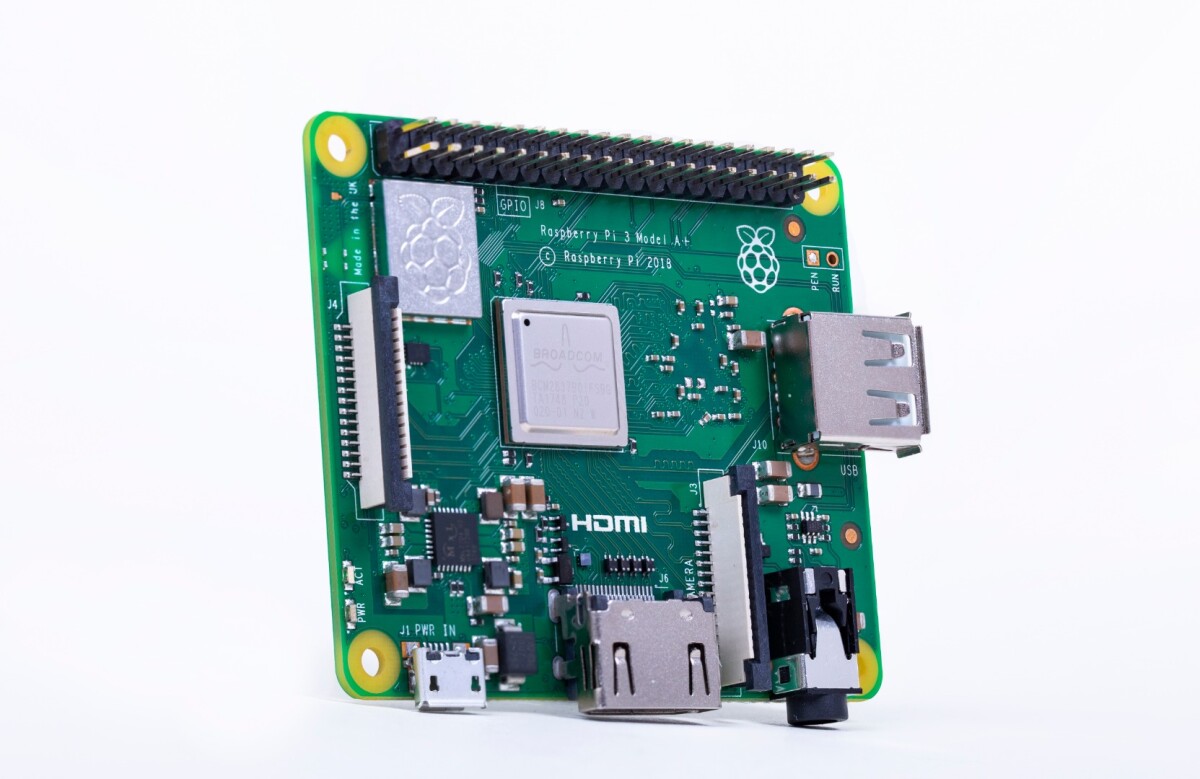 The Pi 3A+ has a single USB 2.0 port, full-size HDMI, 40-pin GPIO header and microSD port for loading in the operating system and for local storage
