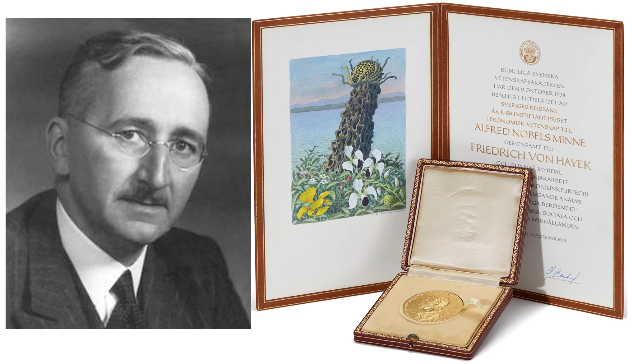 Only four Nobel Prize medals have ever sold for more than a million dollars (US), with one such sale occurring in 2019 when the 1974 Nobel Prize in Economic Sciences awarded to Friedrich von Hayek sold for £1,155,000 (US $1,516,833)
