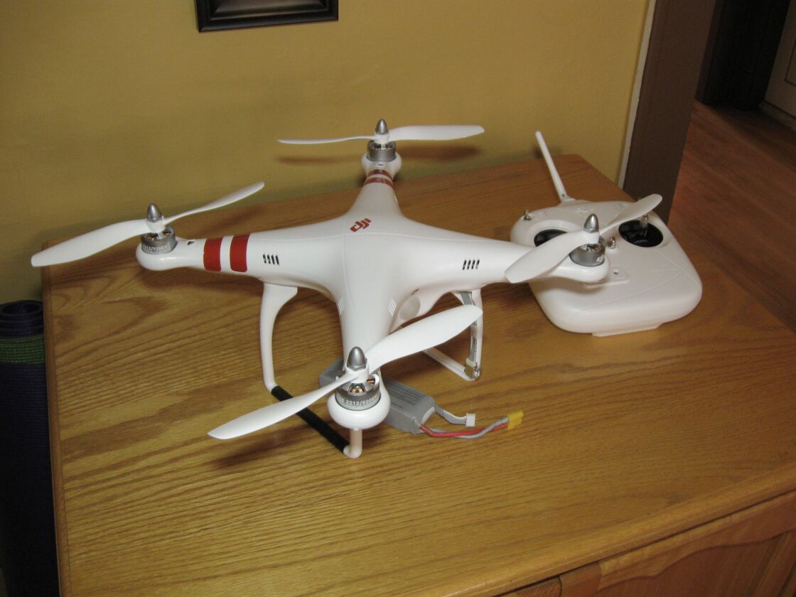 A shot of my DJI Phantom, taken using the Pocket Spotlight and with the white balance set to "cloudy outdoor"