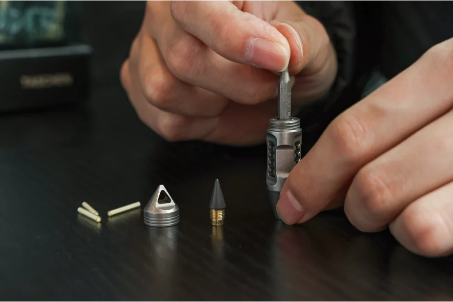 The included bit is stored within the device when not in use