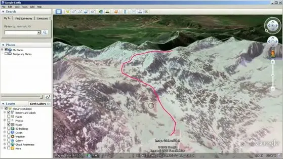 Neva users can obtain a record of the day's runs, on Google Earth