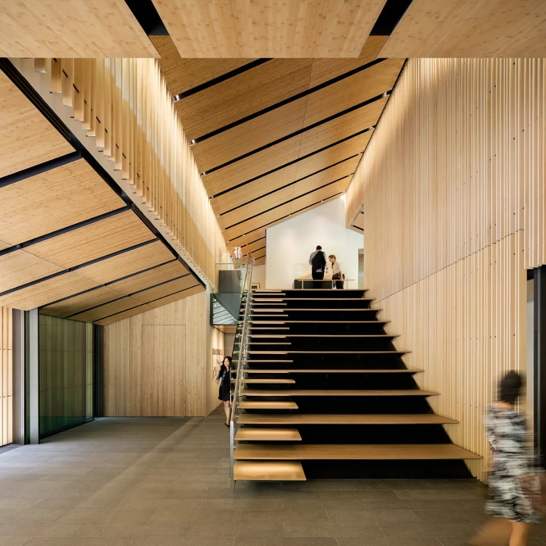 interior of the Cultural village in Portland's Japanese Garden, by Kengo Kuma & Associates
