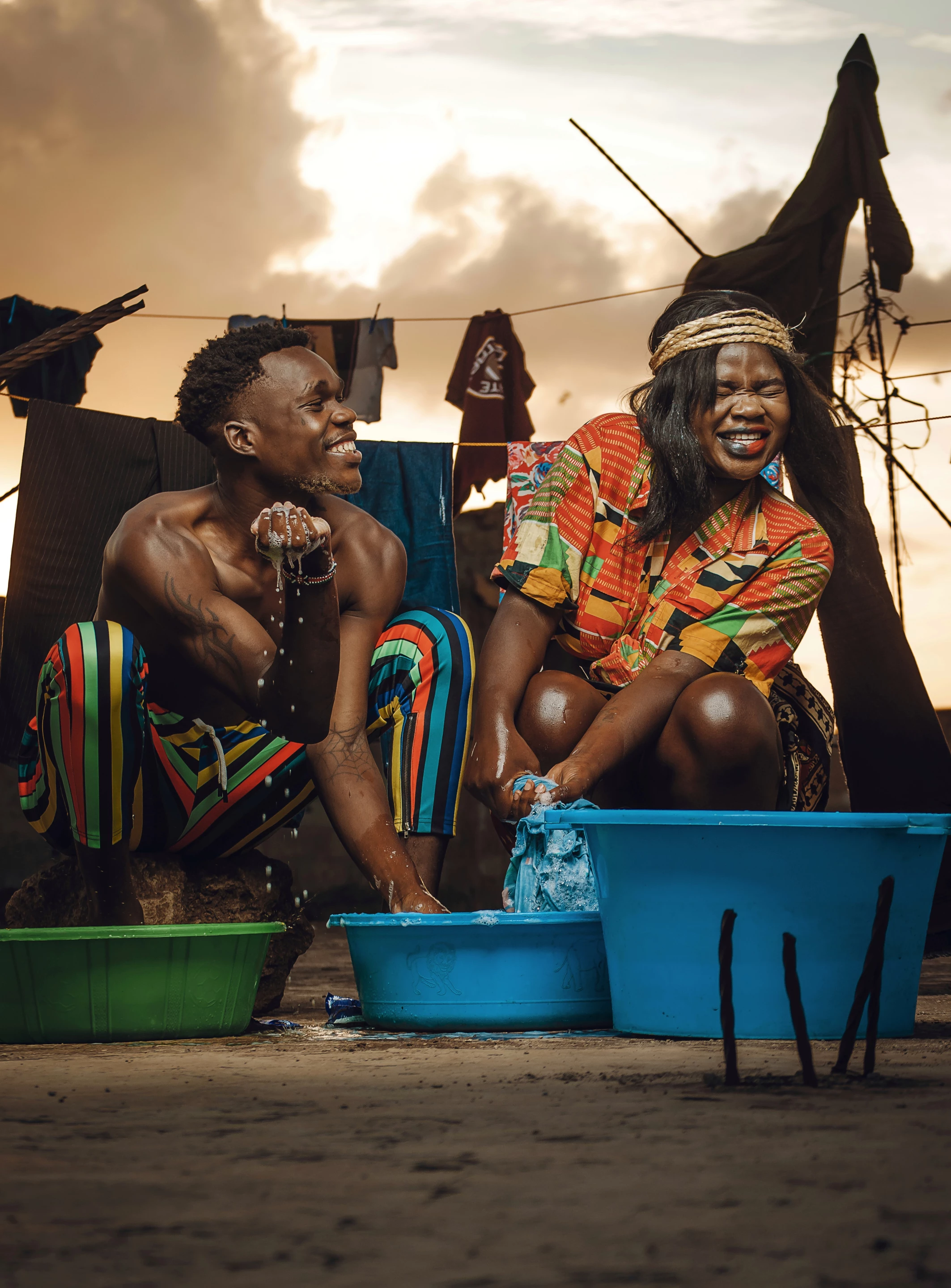 'Wash clothes'. Dandora, Nairobi, Kenya