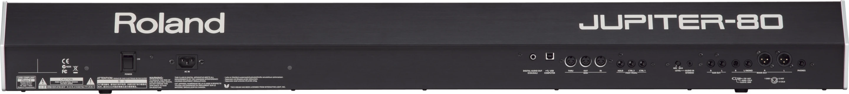 The ins and outs at the rear of the Jupiter-80 performance synth from Roland