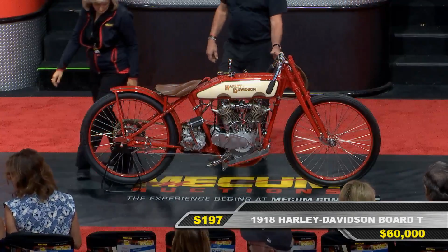 1918 Harley-Davidson Board Track Racer | Price: $66,000Estimate: $40,000 - $60,000Auctioneer: Mecum | Lot S197 | Auction Description