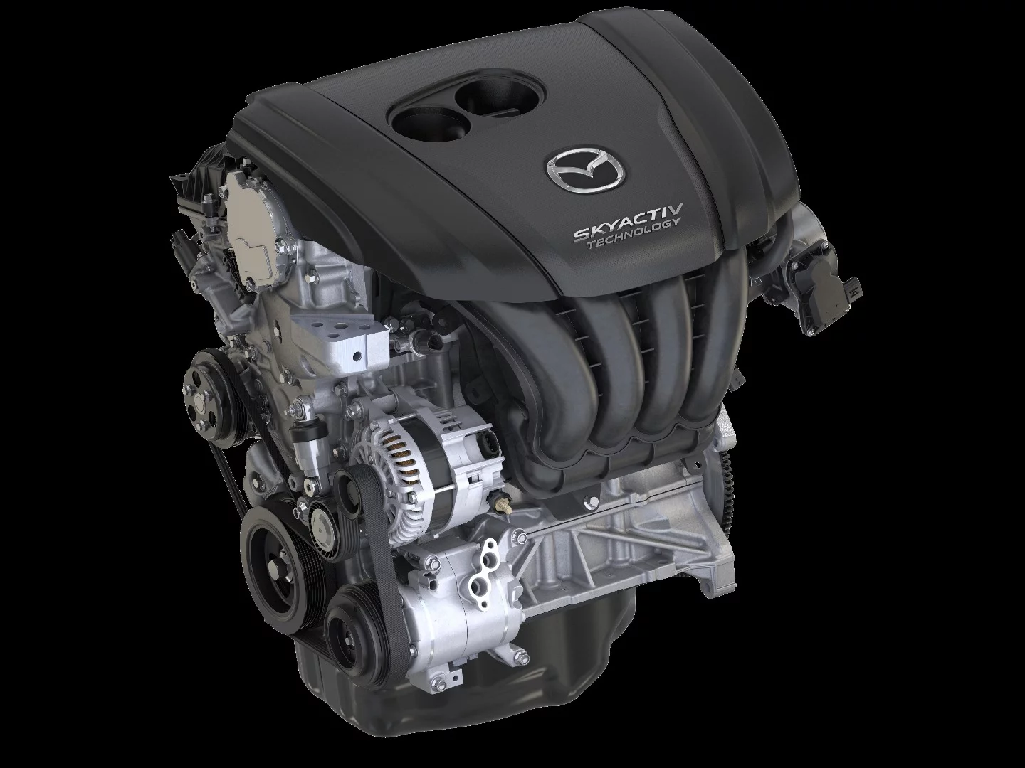 The 250 hp 2.5-liter SkyActiv-G turbocharged four-pot taken out of Mazda's CX-9