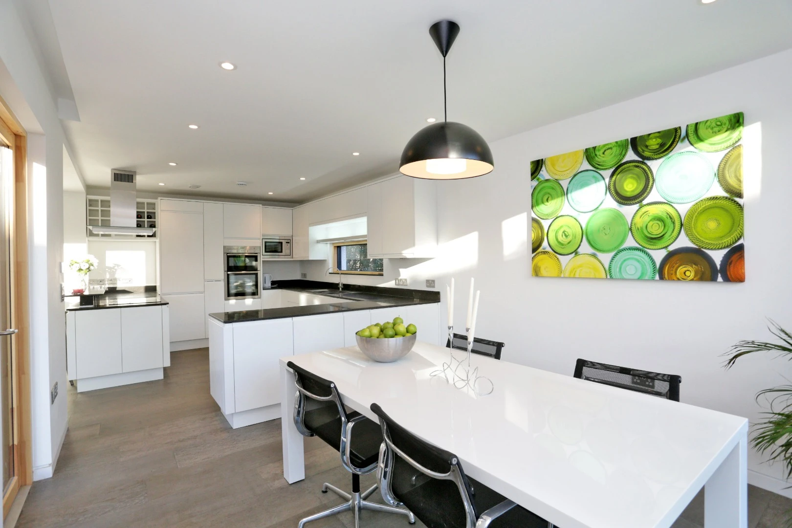 Kitchen and dining area inside the Schoolmasters home