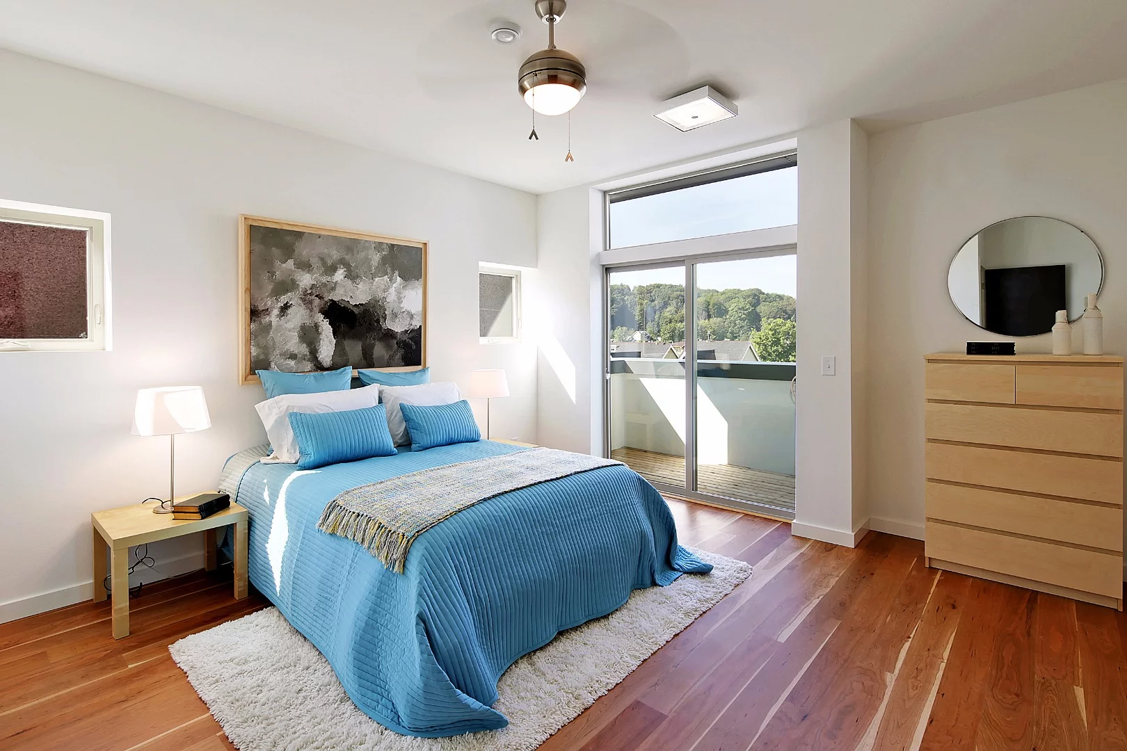 A bedroom at one of the New Rainier Vista houses