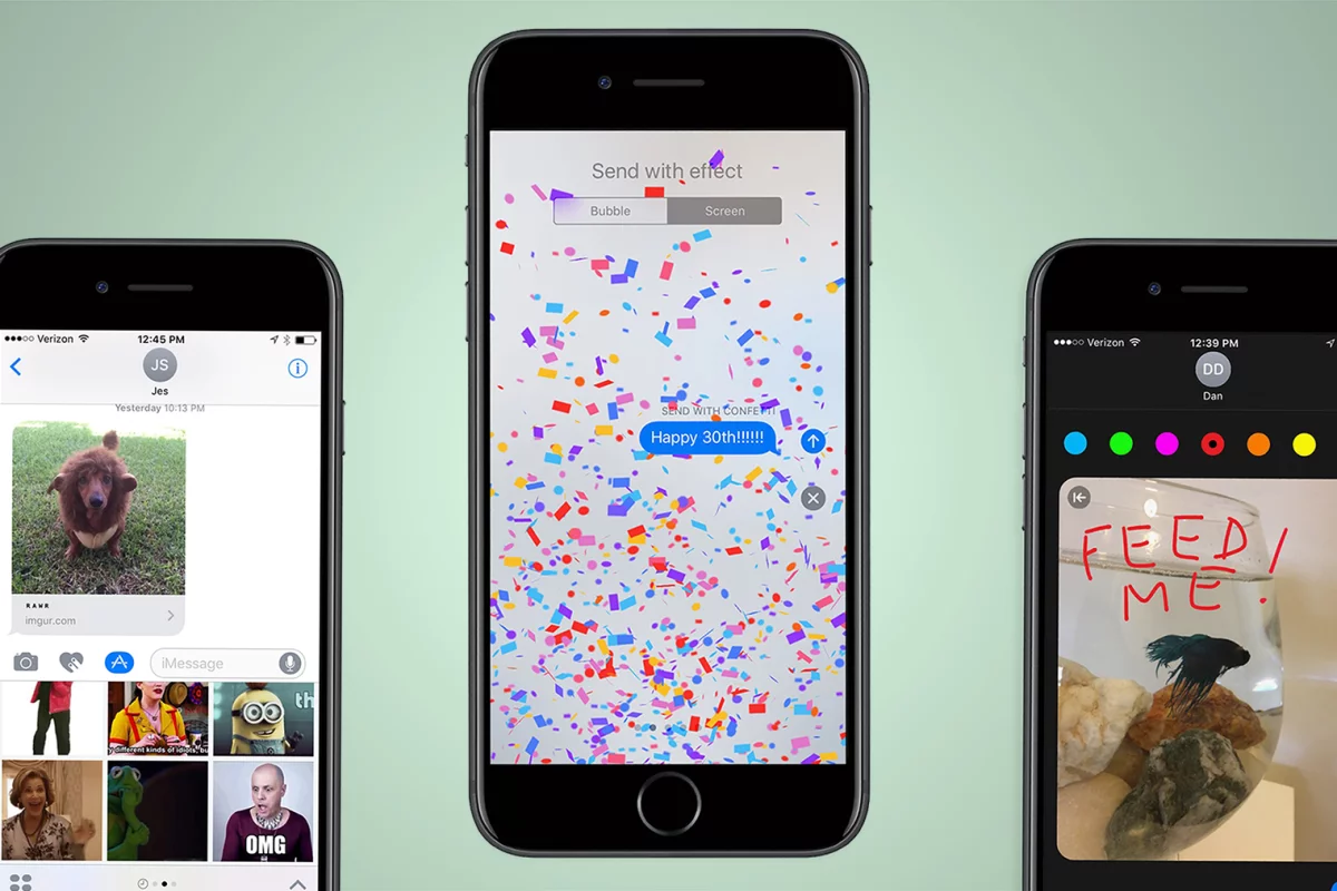 Uncovering the new visual features in iOS 10's Messages app update
