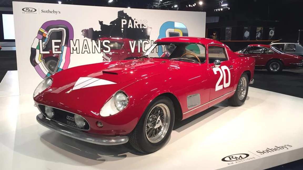 Appearing for the first time ever at a public auction, this 1958 Ferrari 250 GT Berlinetta Competizione 'Tour de France' by Scaglietti has a period racing history, and has more recently been campaigned in all the prestigious European Classic events under the ownership of Matthias Ficht. The car fetched GBP£4,760,000 ($7,273,054) at RM-Sotheby's London sale on September 7 (2015).