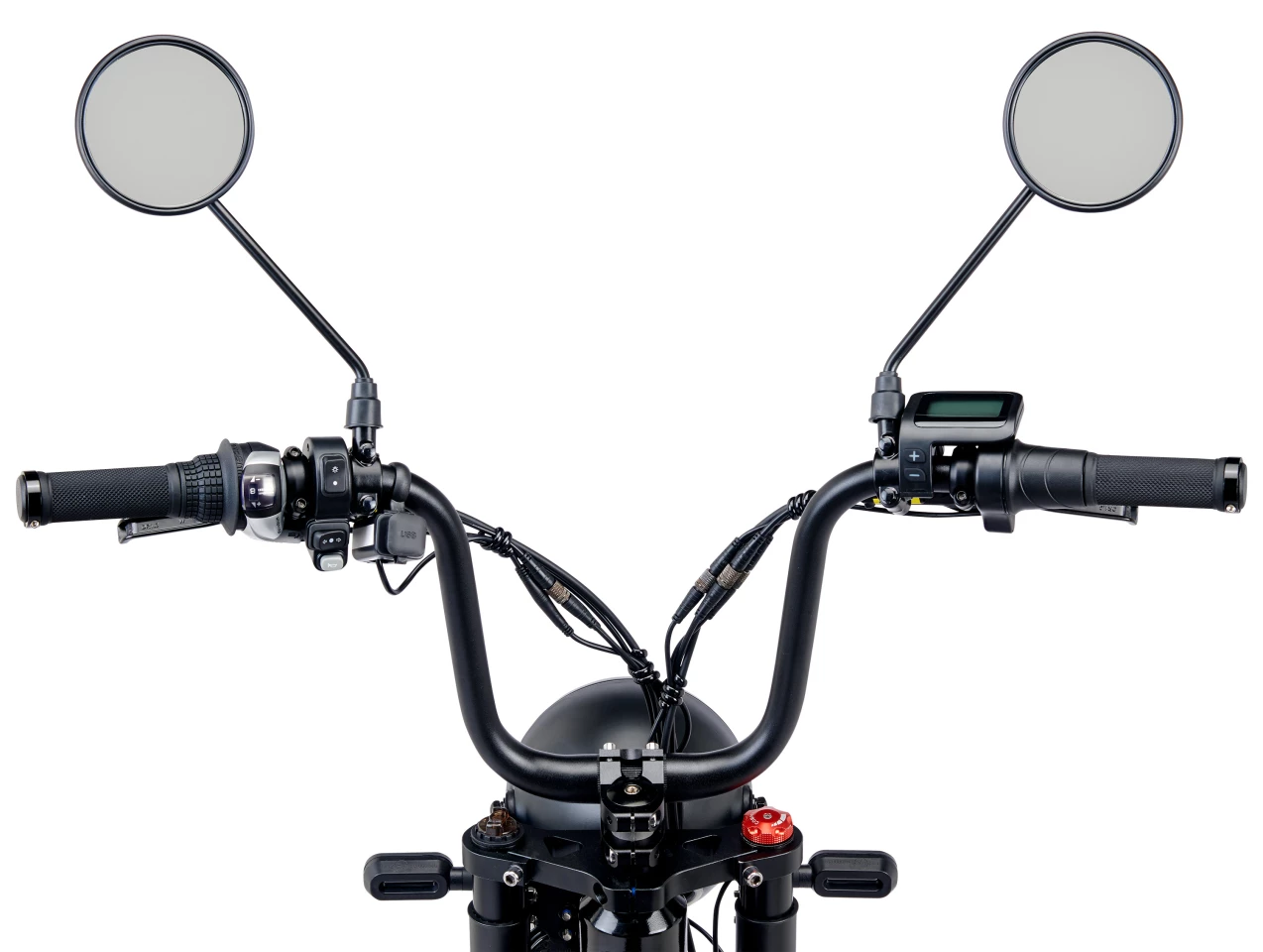 Big mirrors and motorcycle-style hand controls