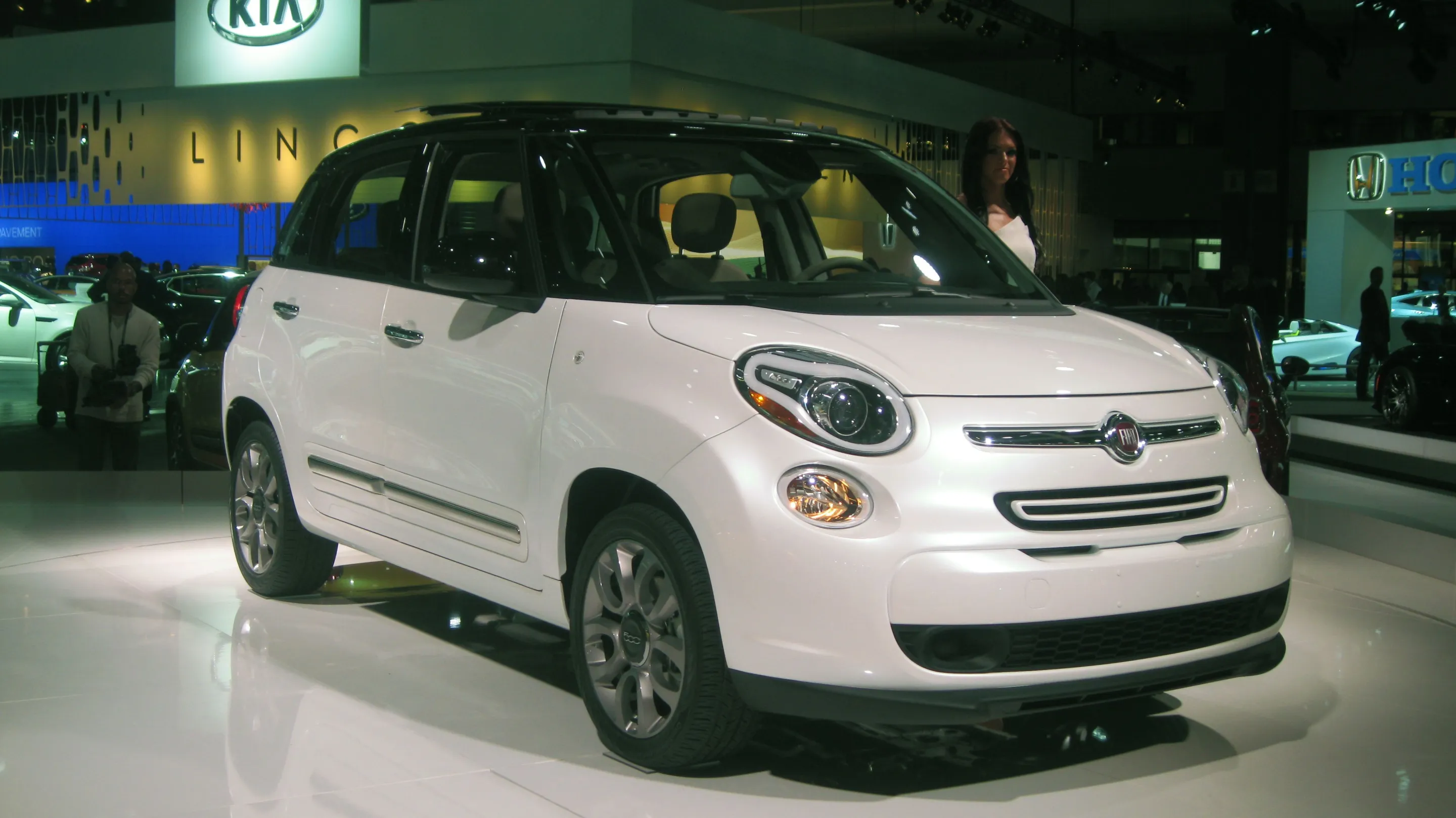 The Fiat 500L, as spied by Gizmag at the LA Auto Show this week
