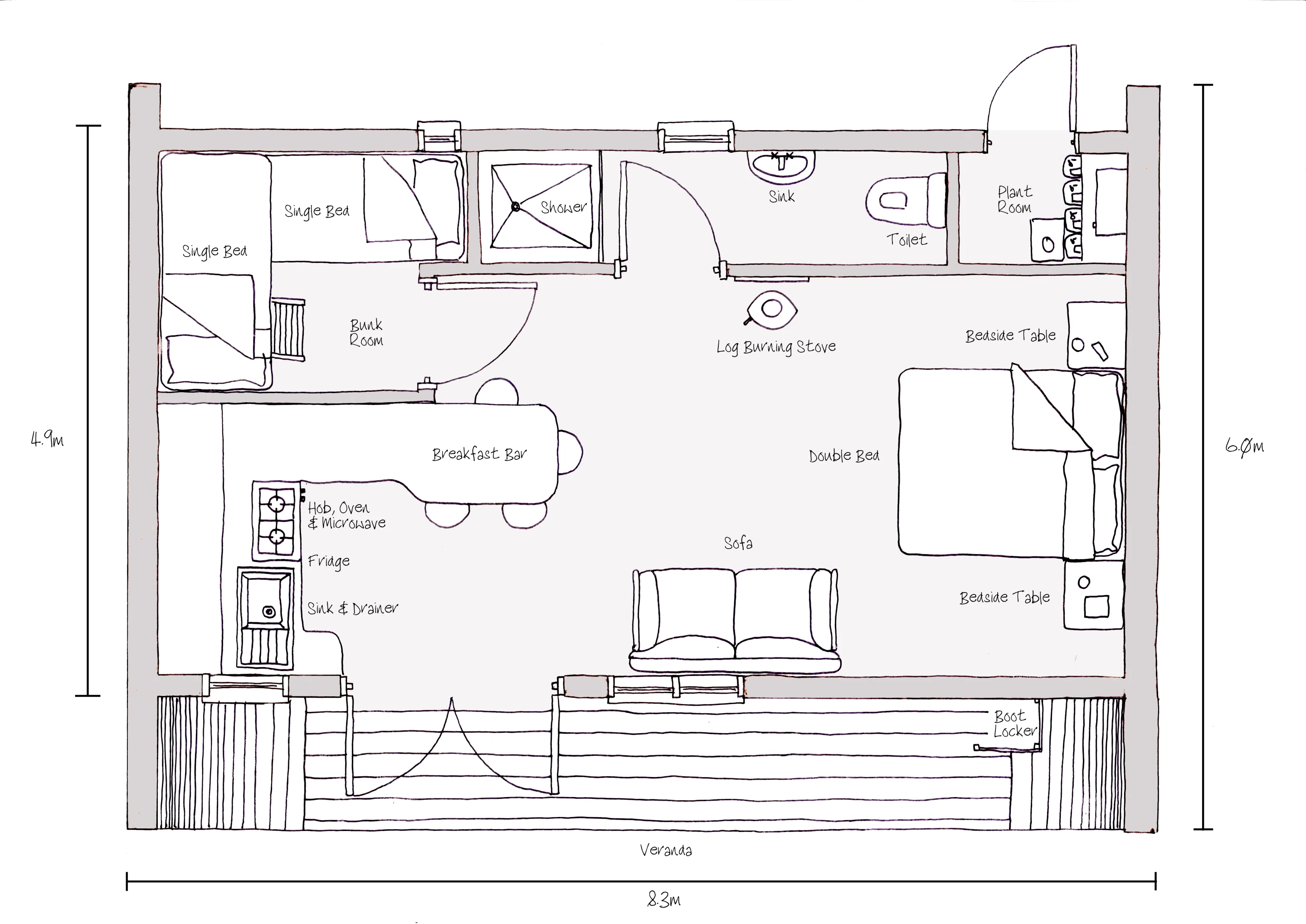 Eco-PERCH floor plan by Blue Forest