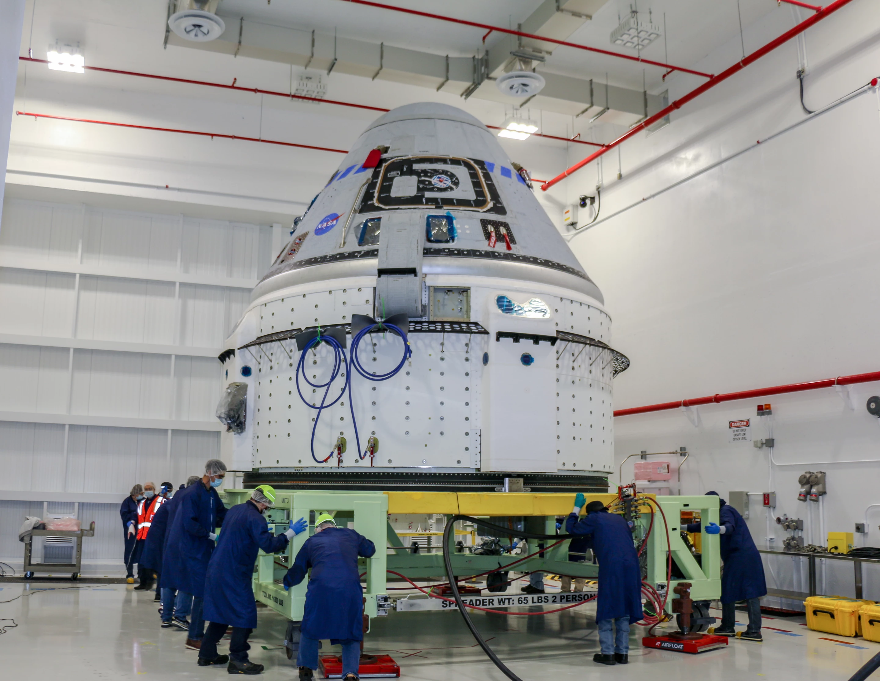 The Boeing Starliner capsule undergoes final preparations
