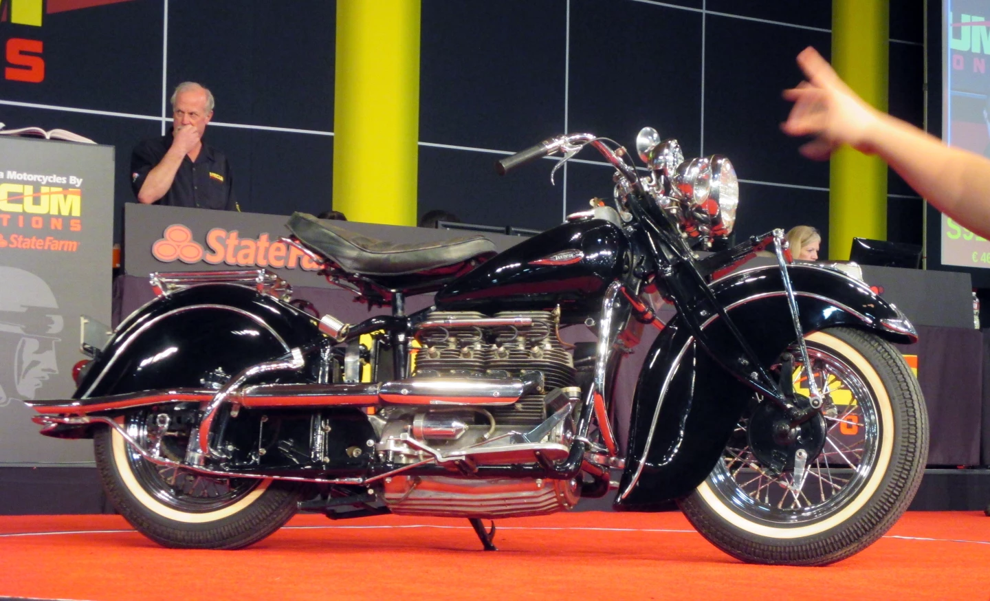 The first one off the production line in the final year of Indian Four Cylinder production (serial number 1), this 1942 Indian Four sold for $115,500 as part of the EJ Cole Collection in March, 2015.