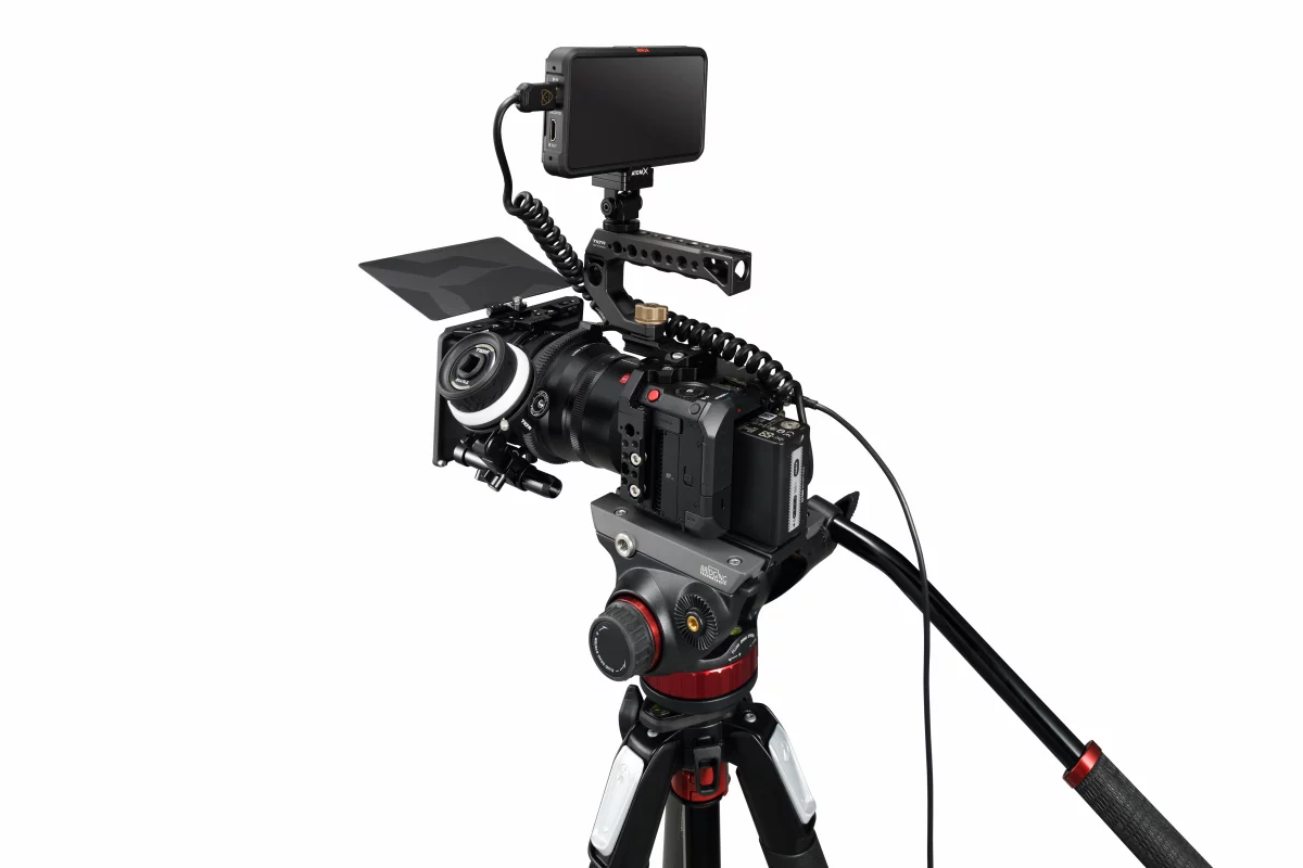 The Lumix DC-BS1H camera has numerous mounting points and connection for attaching the hardware you need for a video shoot