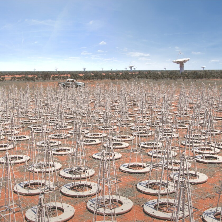 An artist's impression created in 2015 shows the low-frequency aperture array in Murchison shire