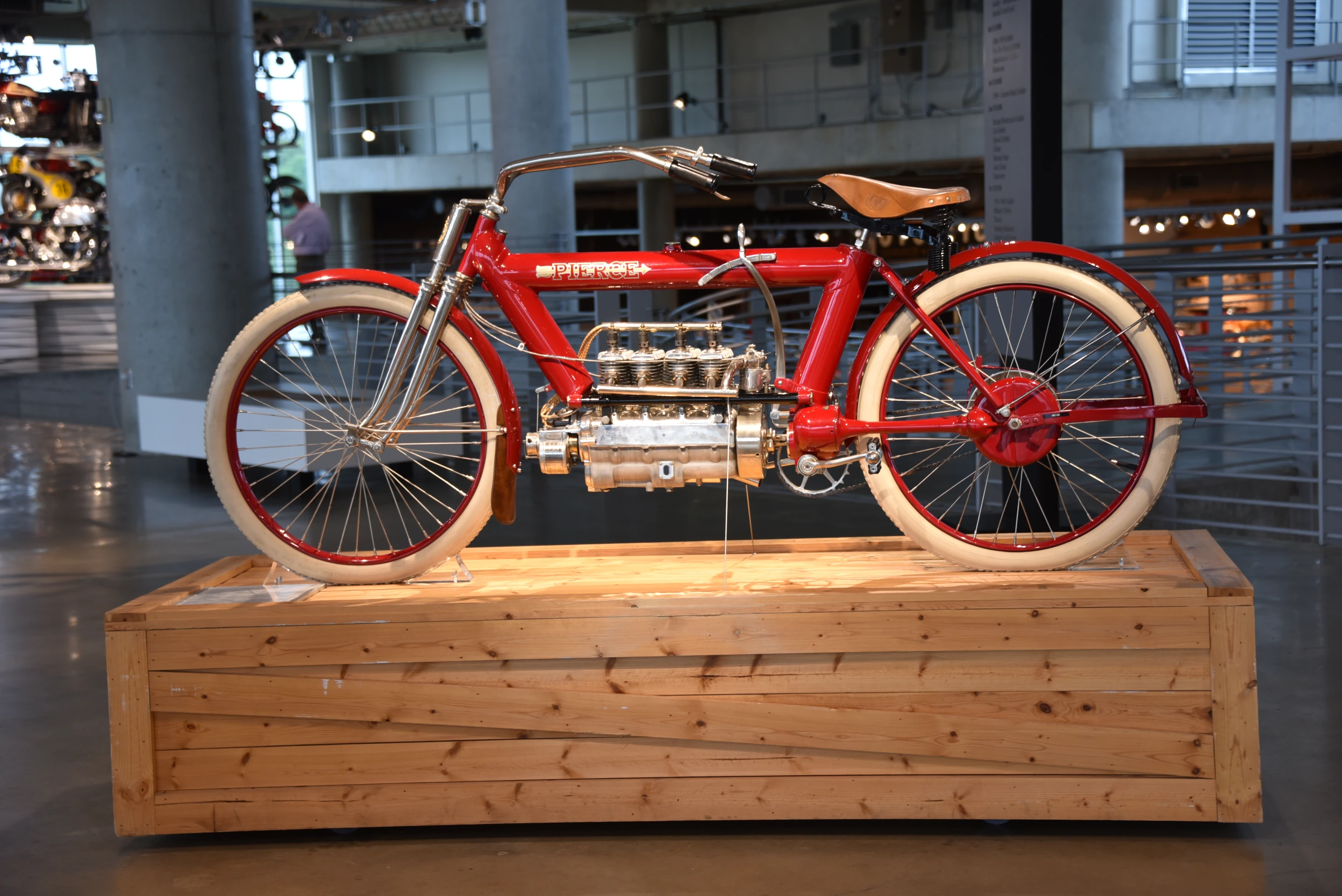 The Pierce Arrow is distinctive for its massive frame and while balloon tires