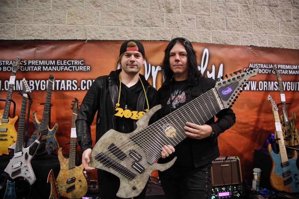 Jared Dines (left) and Perry Ormsby (right) launched the Djent 2018 at NAMM 2018