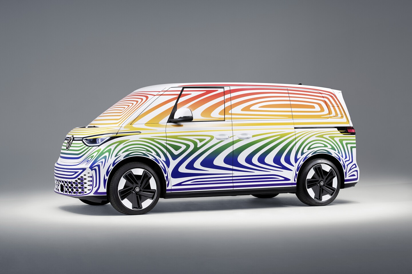 The ID. Buzz shows a little bit of nose, but designers strived to maintain a look true to the concept and the original T1 van