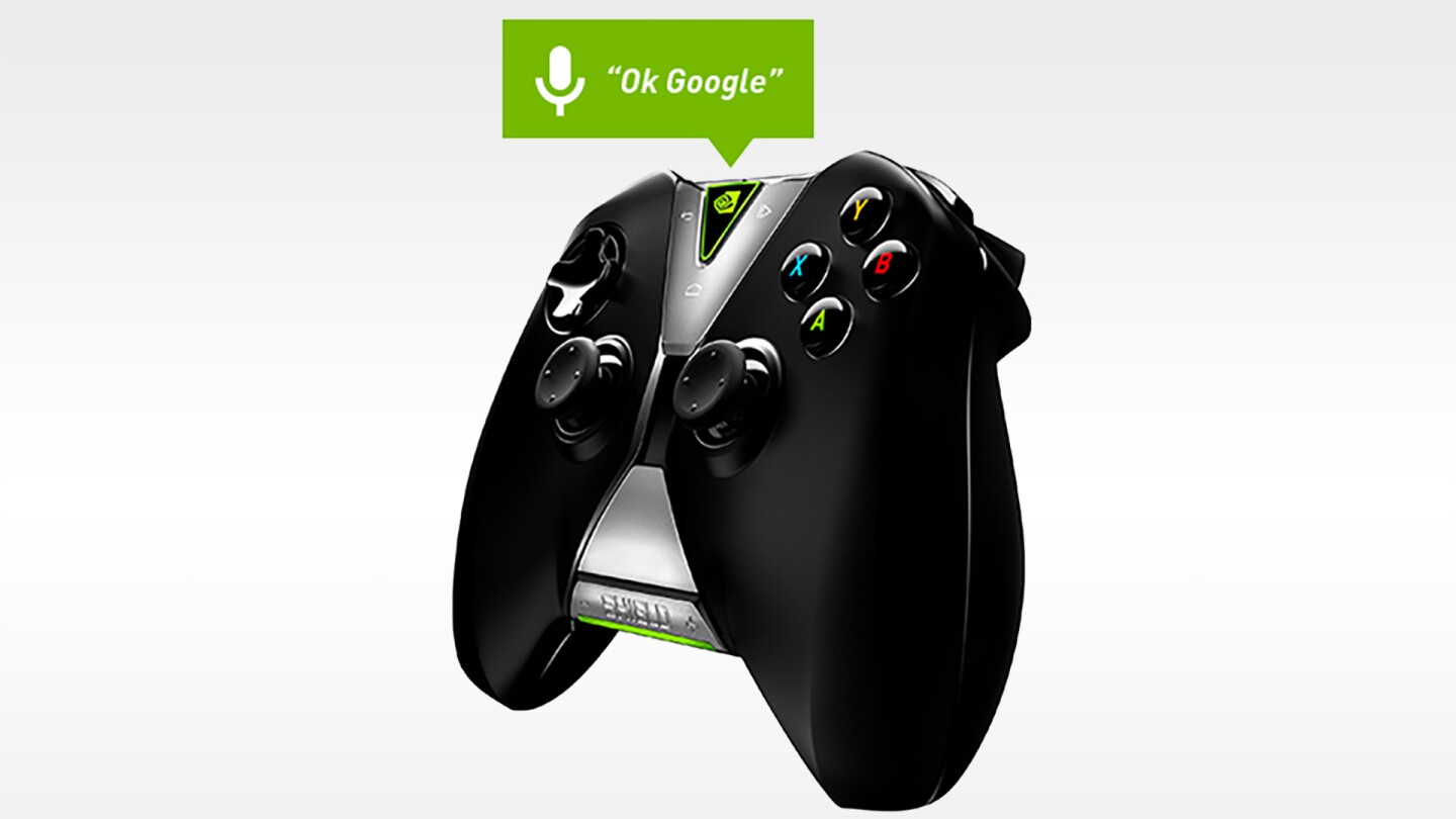 The controller features a built-in microphone for accessing Google’s voice search service, and up to four of the peripherals can be connected to the console at any one time