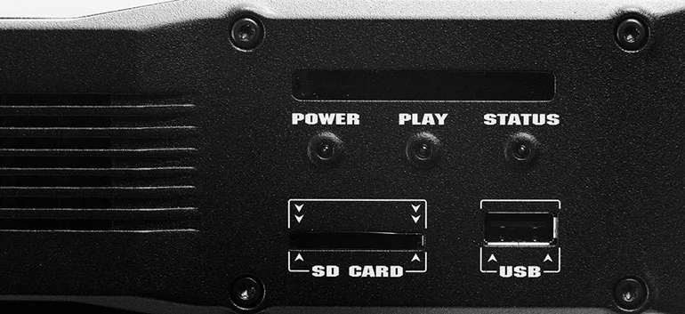 RED REDRAY 4K player front panel detail