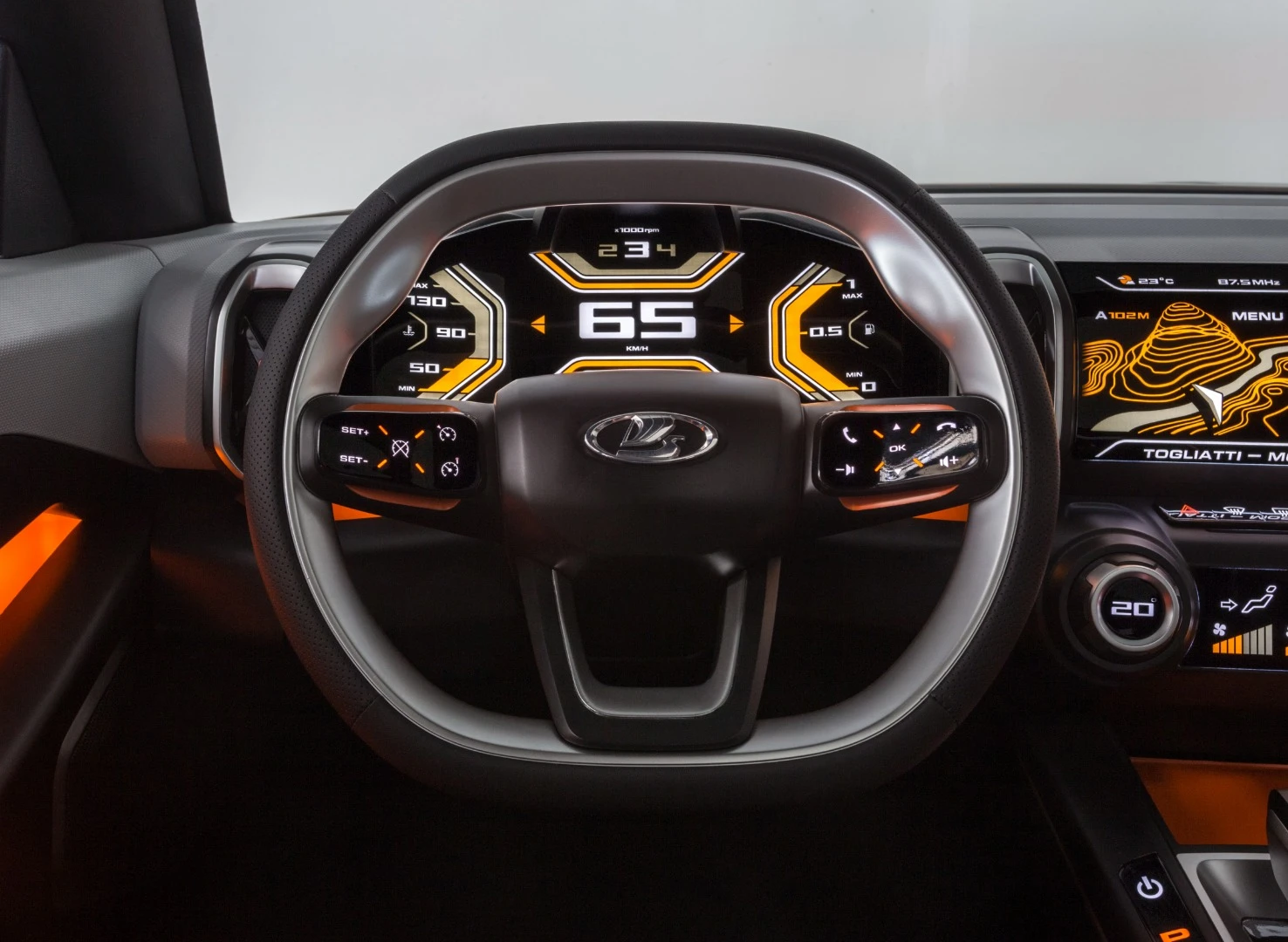 Lada 4x4 Vision: colorful dash