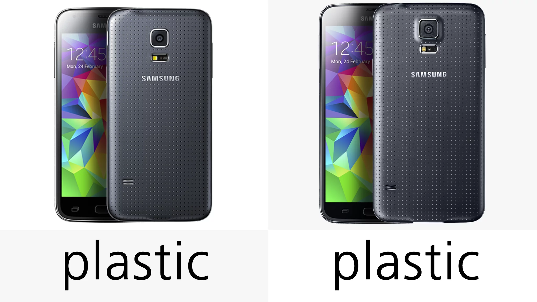 Both handsets feature the same plastic construction