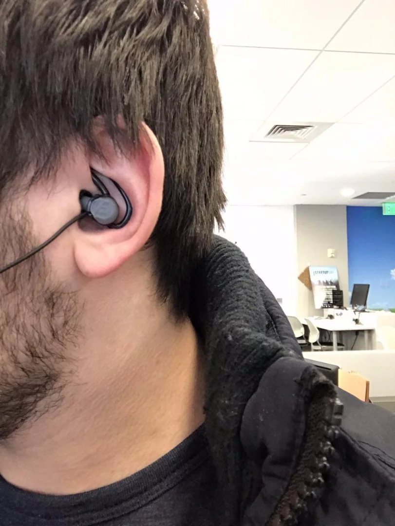 The Slimbuds is made of a non-irritating silicon that allows them to fit snug to the ear and prevent them from falling out