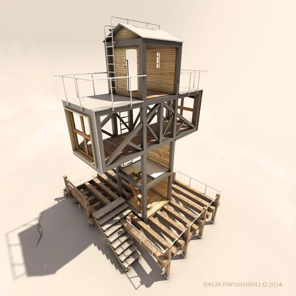 The tiny home would be prefabricated before being transported to its eventual destination (Image: Dachi Papuashvili)