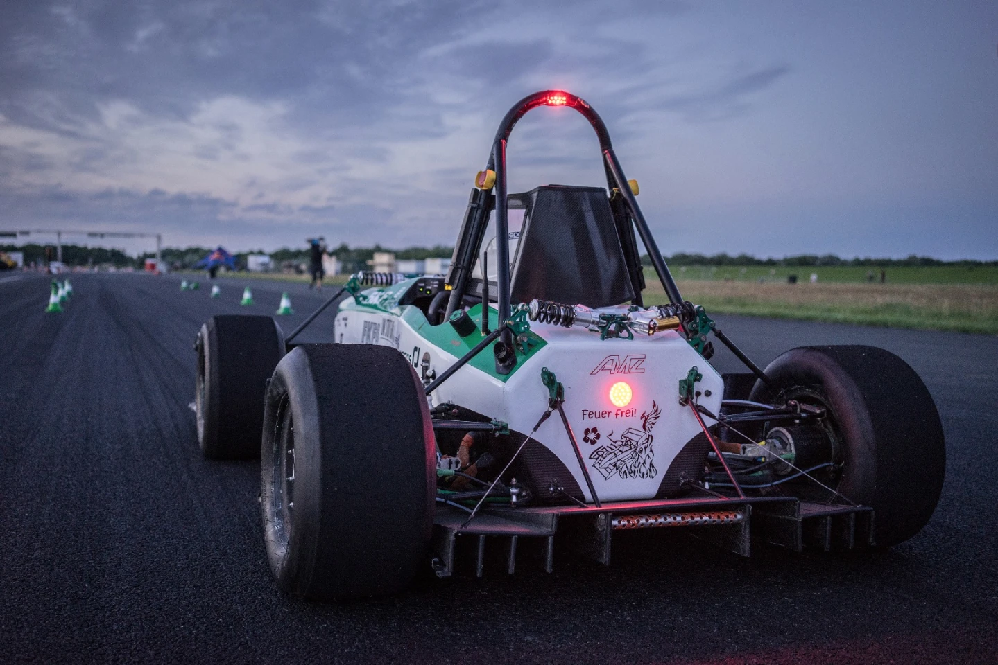 This is all that most cars would see if they came up against the Green Team car in a drag race